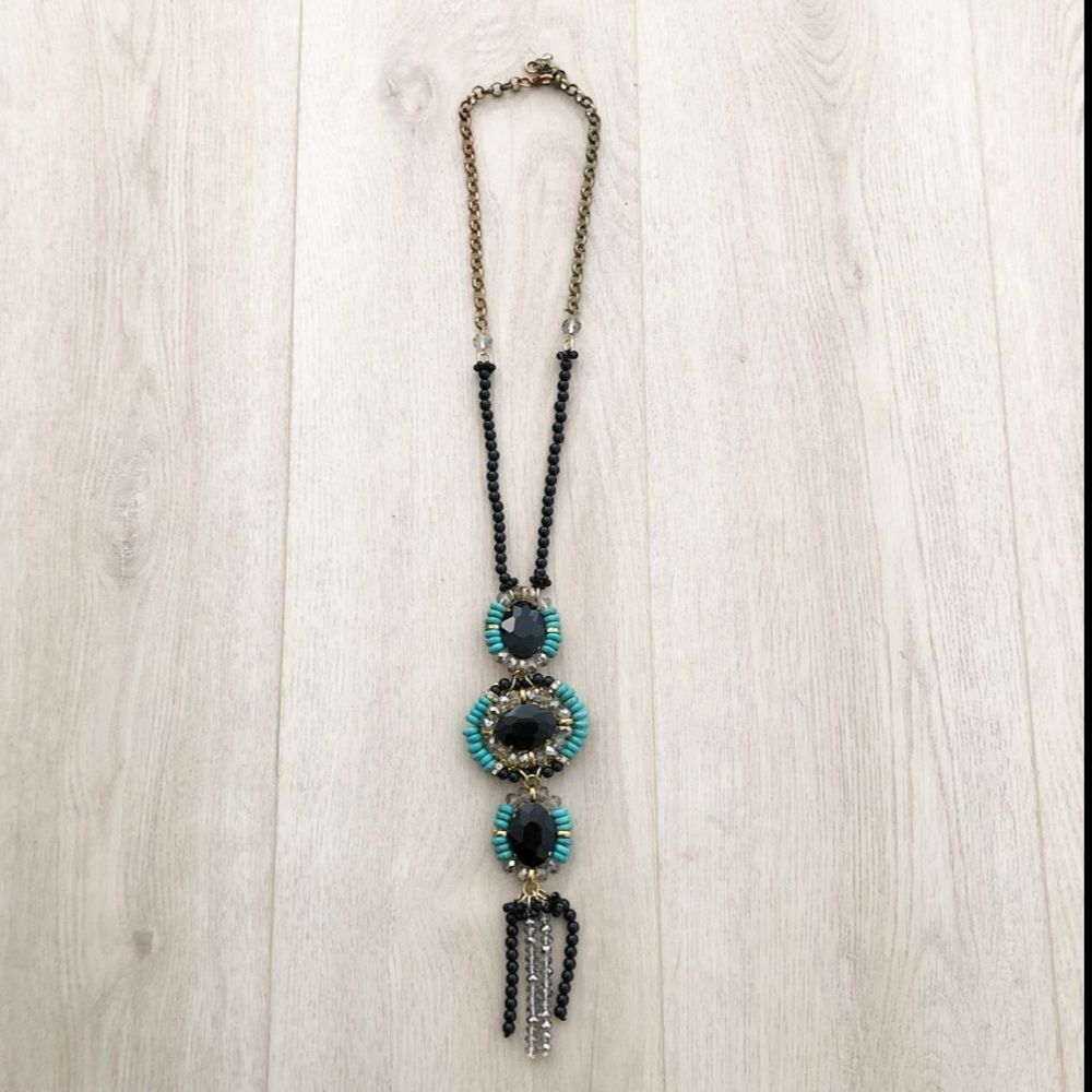 Turquoise tussle long necklace - Picture 3 of 10